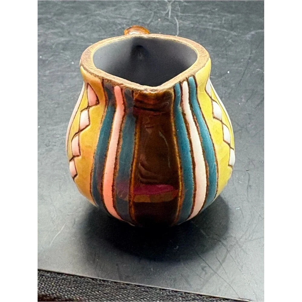 Hand-Painted Multicolor Ceramic Creamer Pitcher